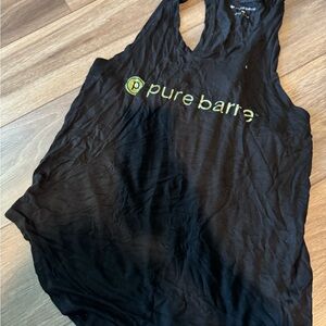 Pure Barre Black and Green Logo Tank